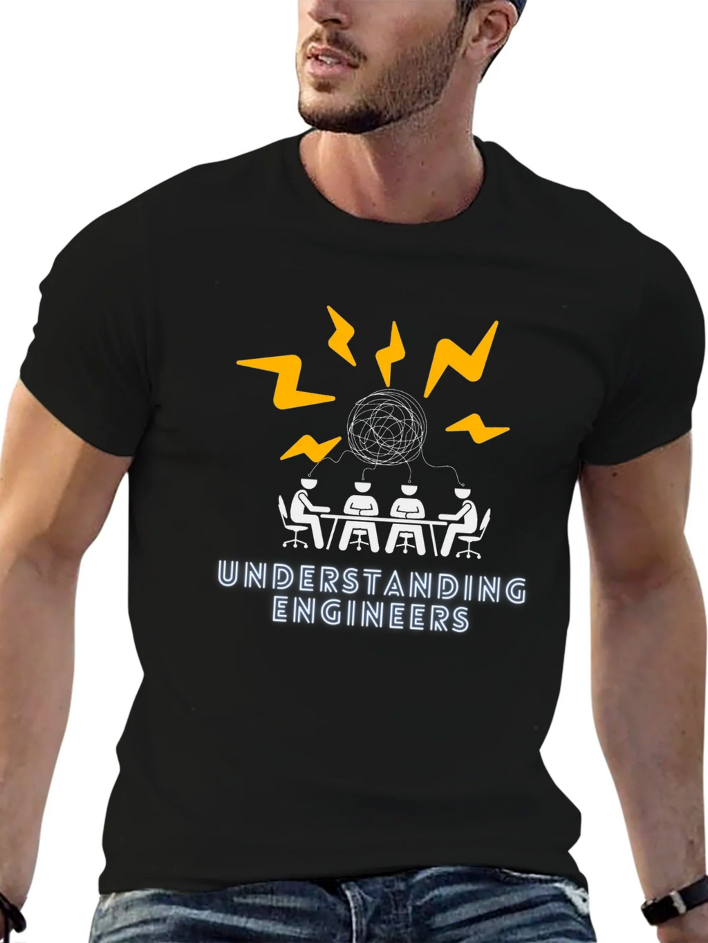 Understanding Engineers Graphic T-Shirt - Black Cotton Tee product image 6