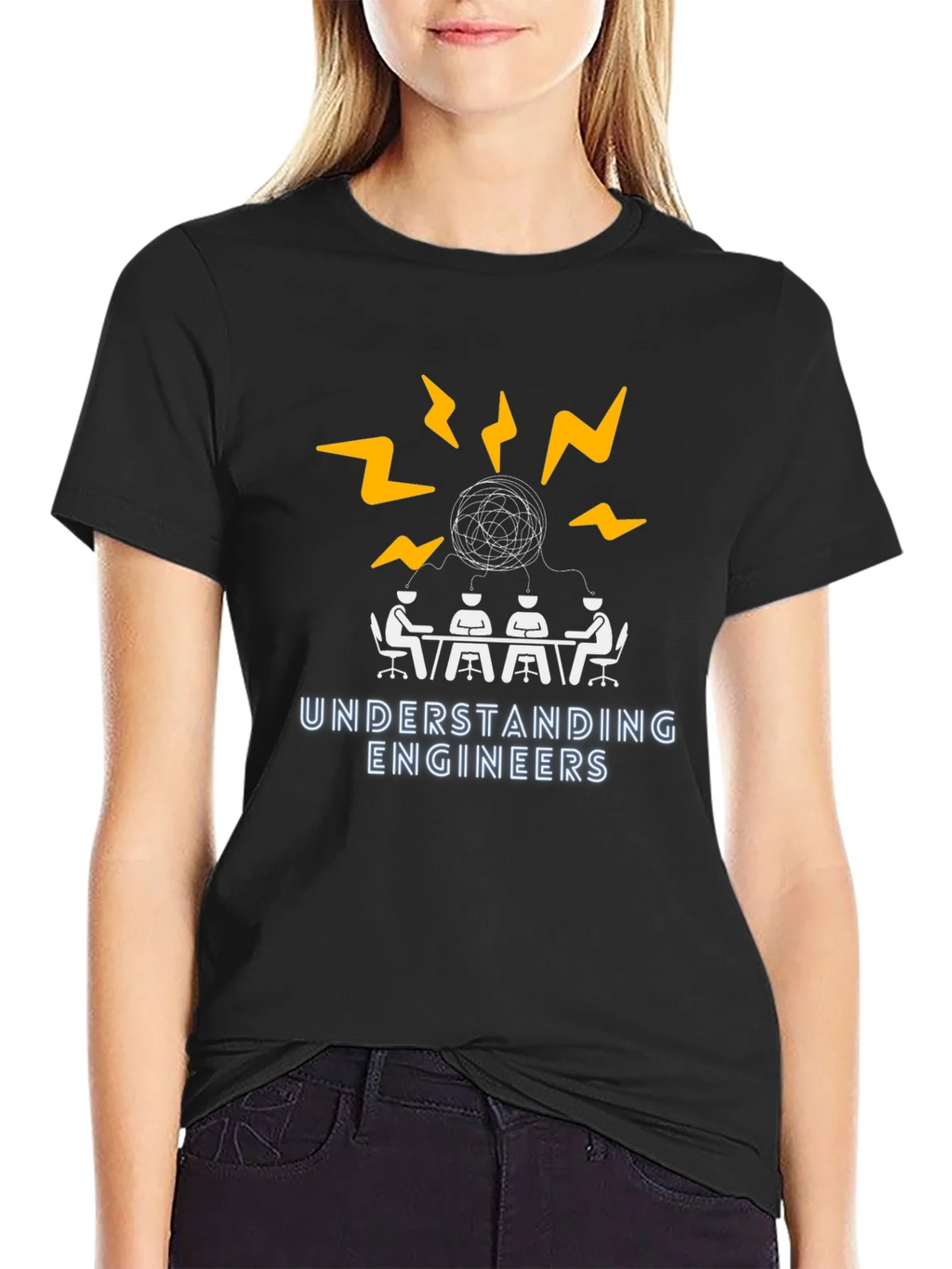 Understanding Engineers Graphic T-Shirt - Black Cotton Tee product image 2