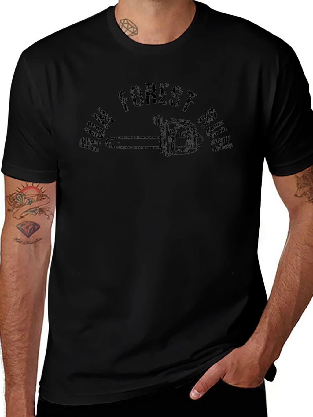 Pine Forest T-Shirt with Chainsaw Graphic product image 1