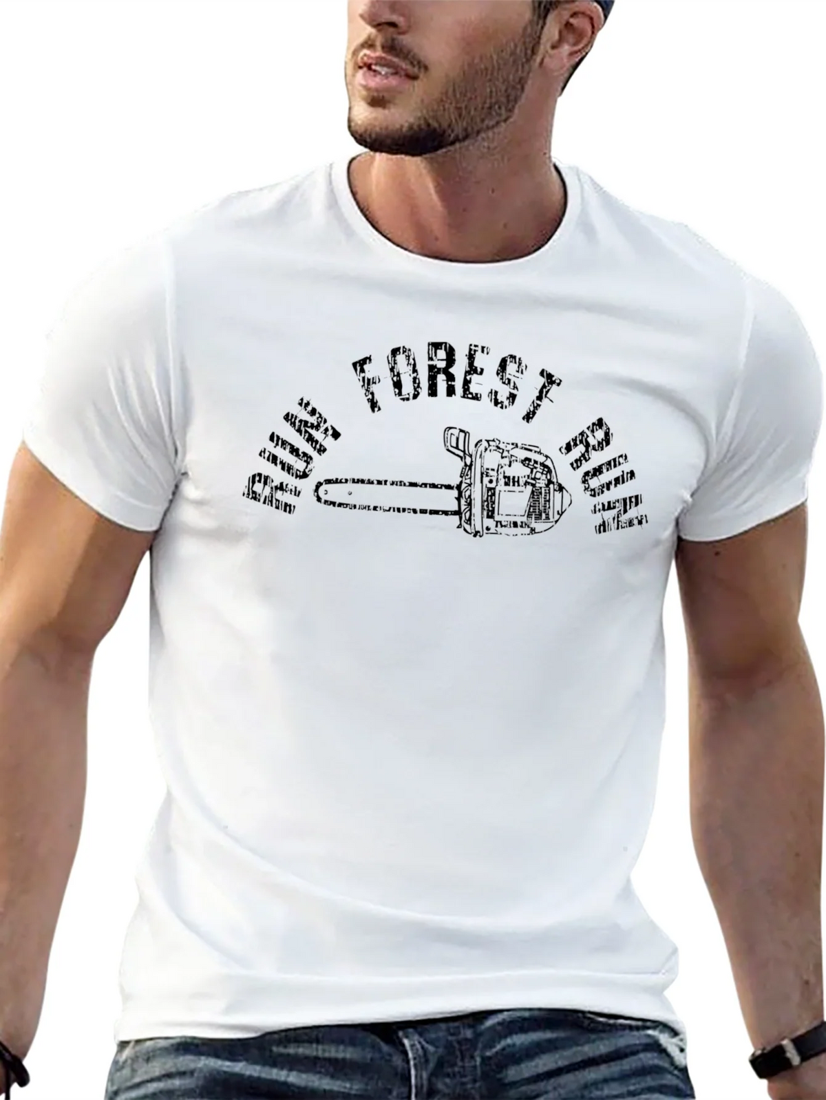 Pine Forest T-Shirt with Chainsaw Graphic product image 12
