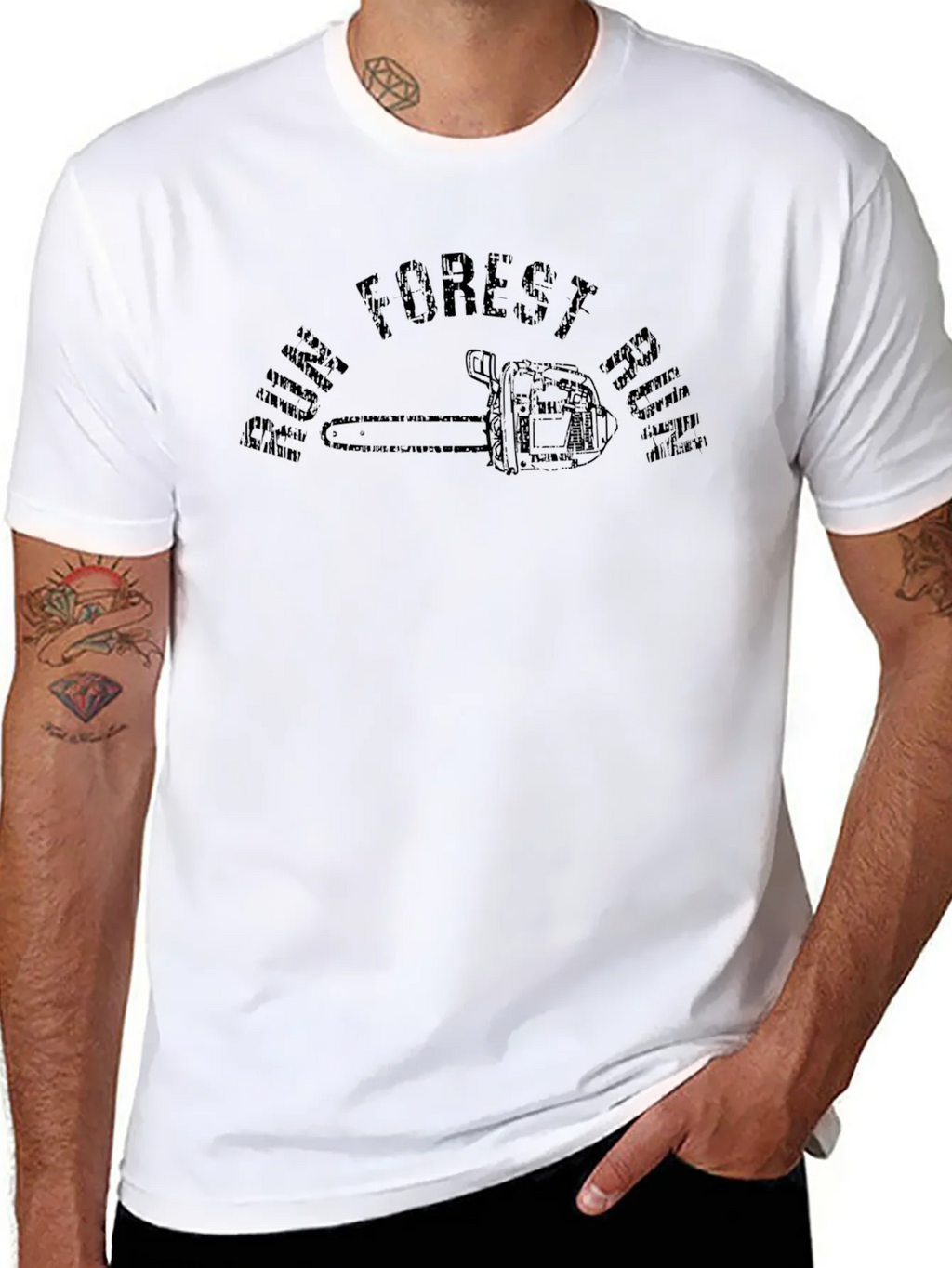 Pine Forest T-Shirt with Chainsaw Graphic product image 7