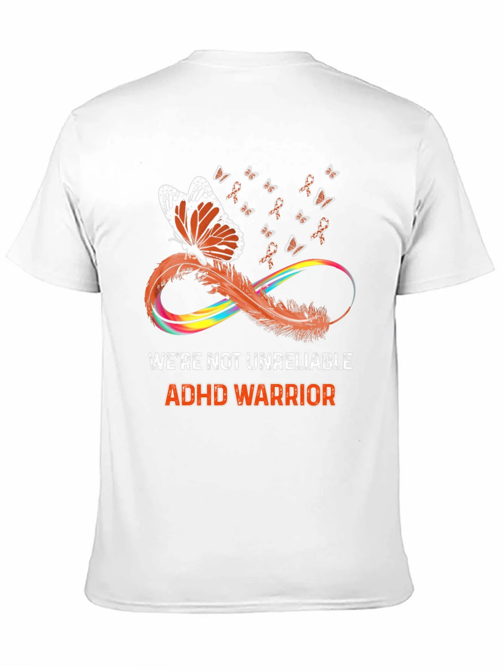 ADHD Warrior T-Shirt Butterfly Infinity Ribbon Design product image 10
