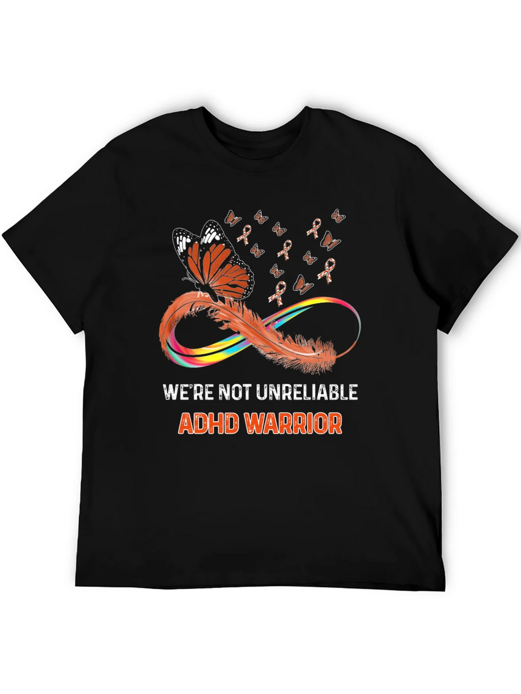 ADHD Warrior T-Shirt Butterfly Infinity Ribbon Design product image 5