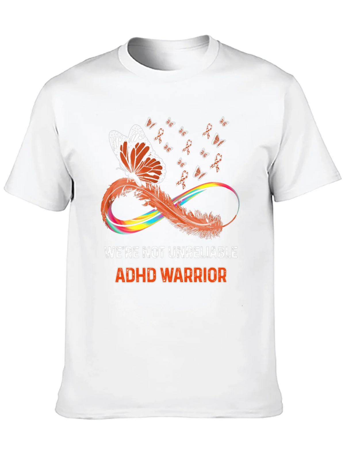 ADHD Warrior T-Shirt Butterfly Infinity Ribbon Design product image 9