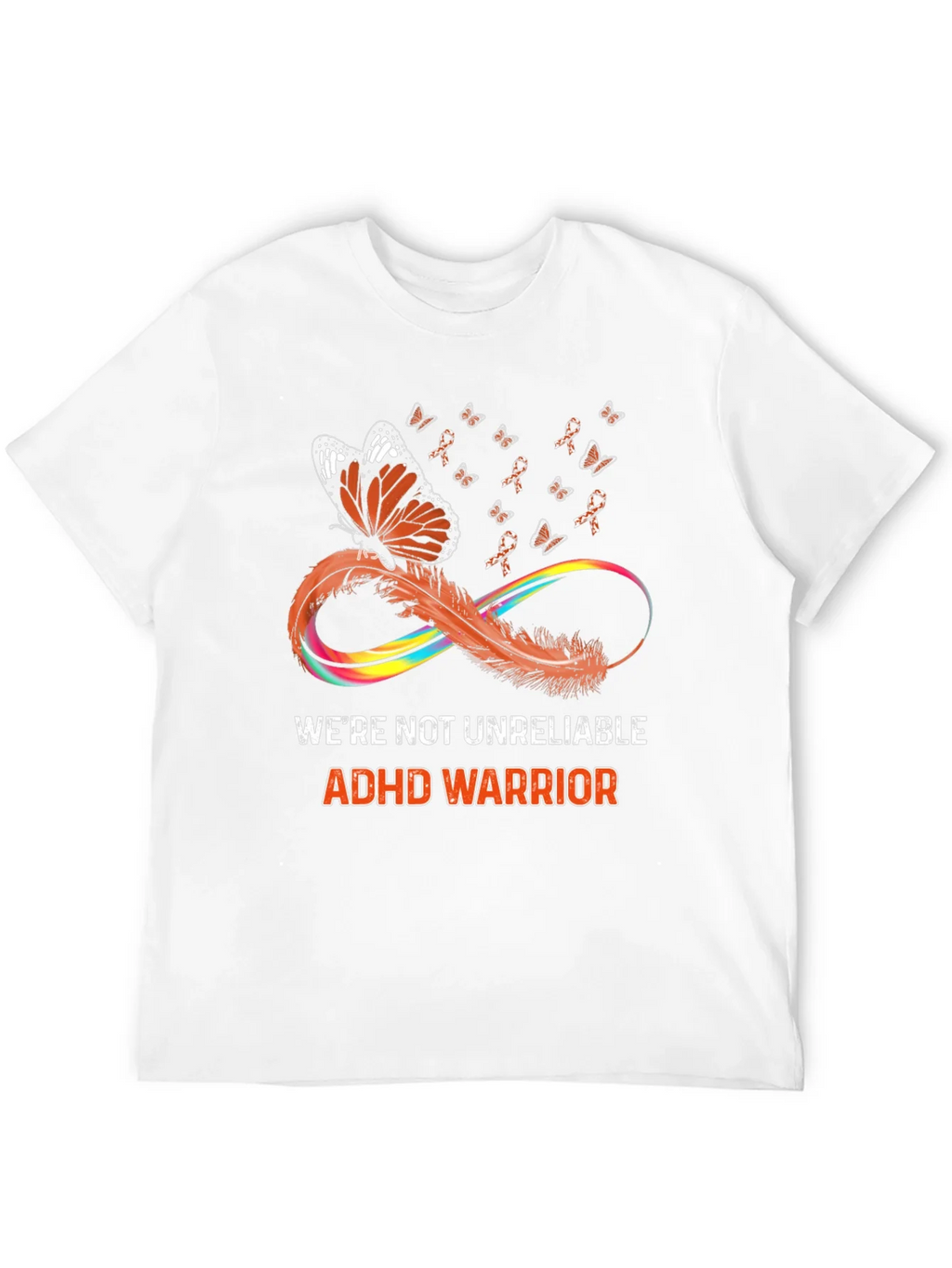 ADHD Warrior T-Shirt Butterfly Infinity Ribbon Design product image 11