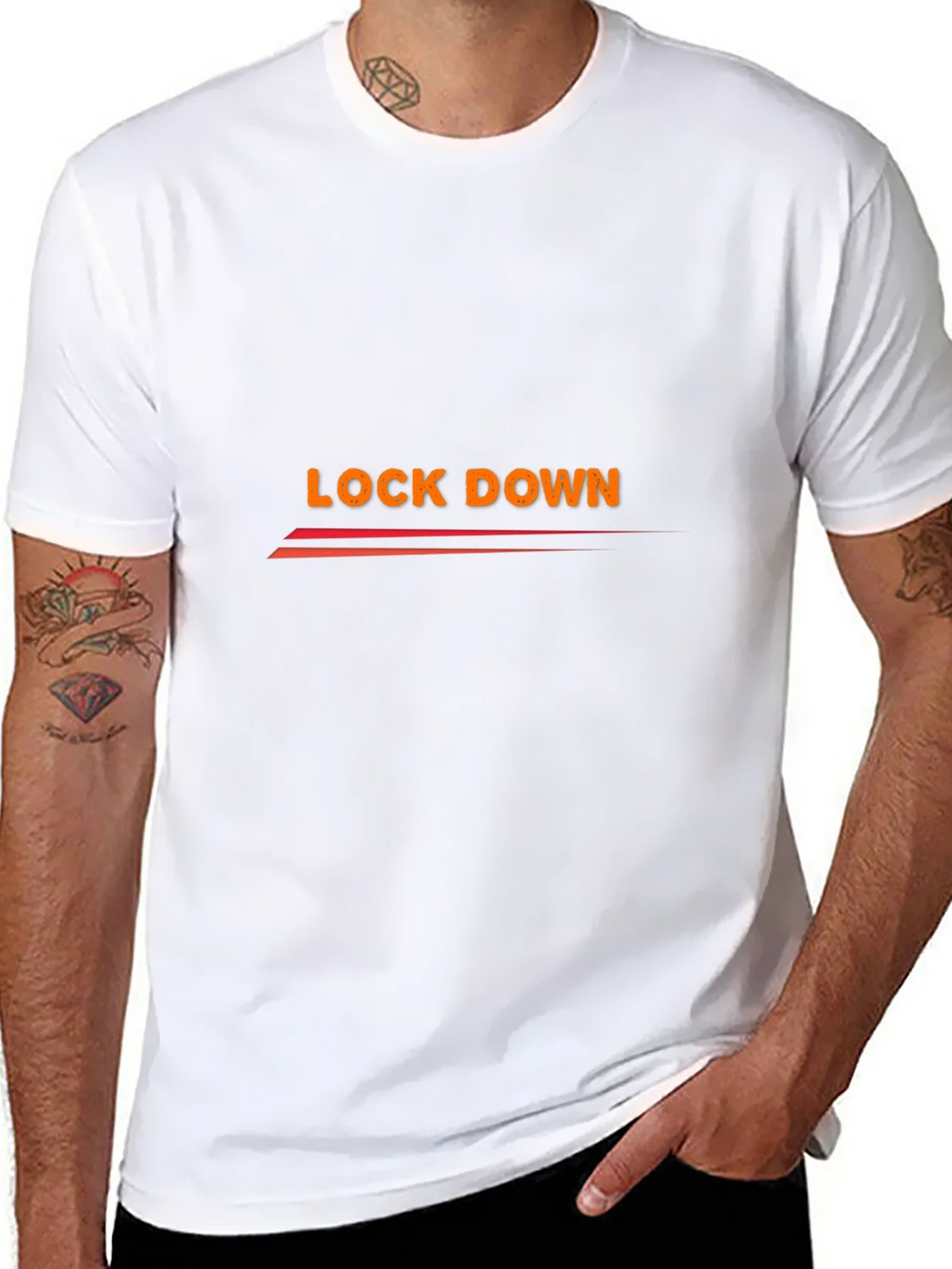 Lock Down Graphic Tee - Black Cotton Blend product image 7