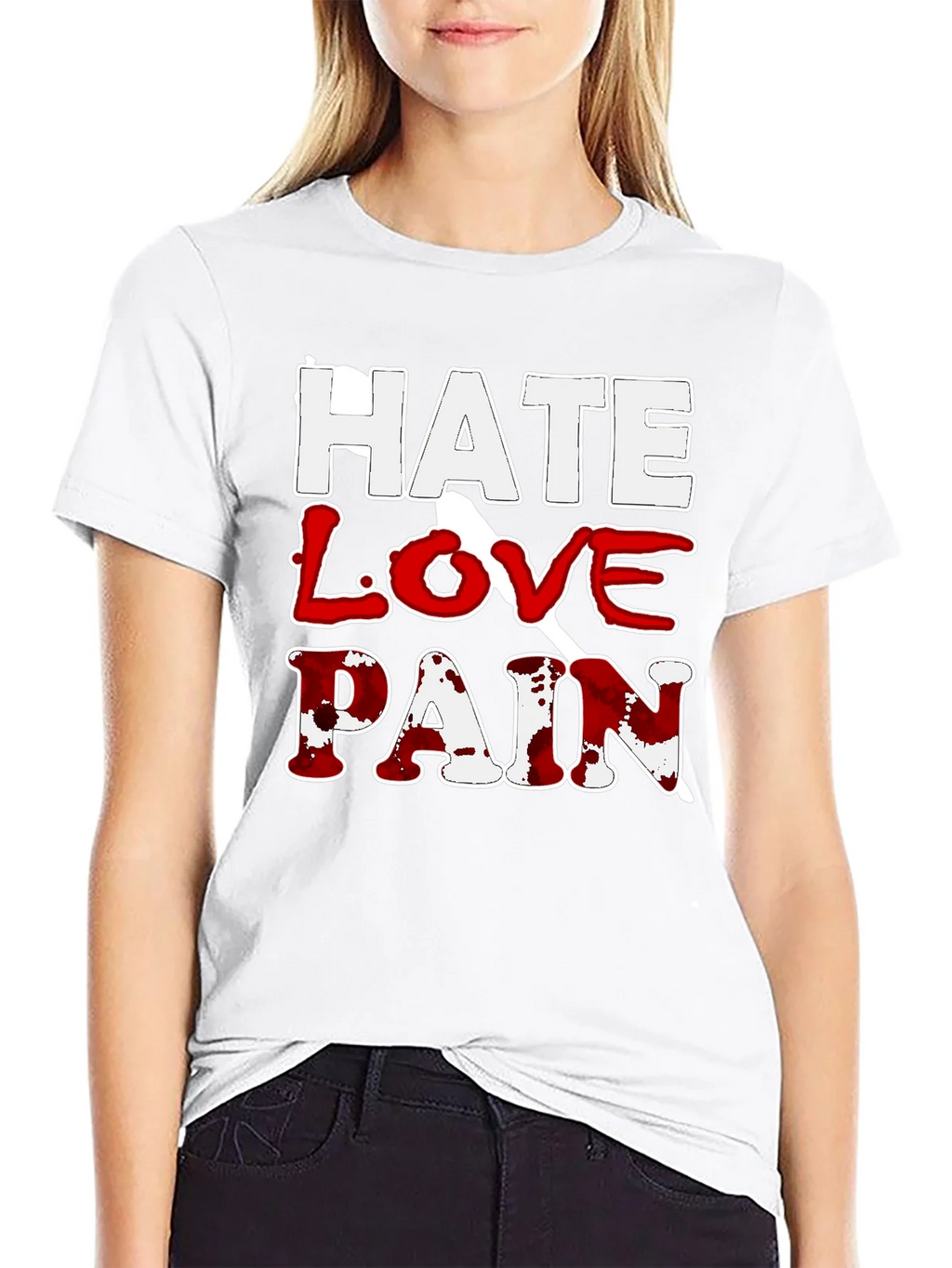 Hate Love Pain Graphic Print T-Shirt product image 8