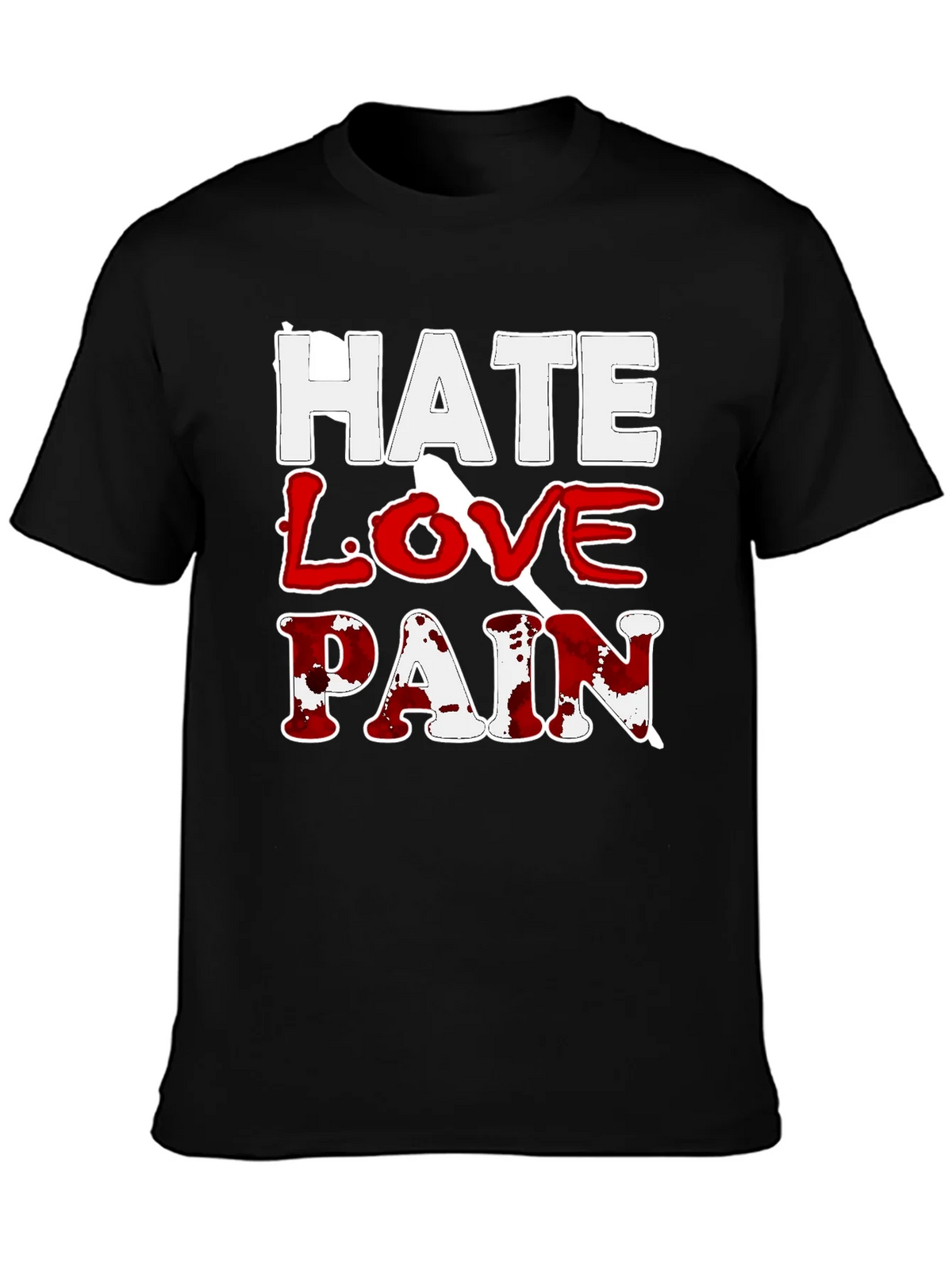 Hate Love Pain Graphic Print T-Shirt product image 3