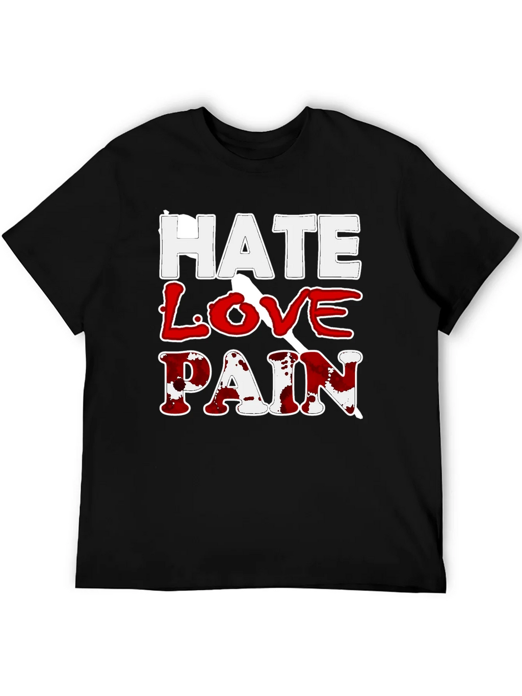 Hate Love Pain Graphic Print T-Shirt product image 5