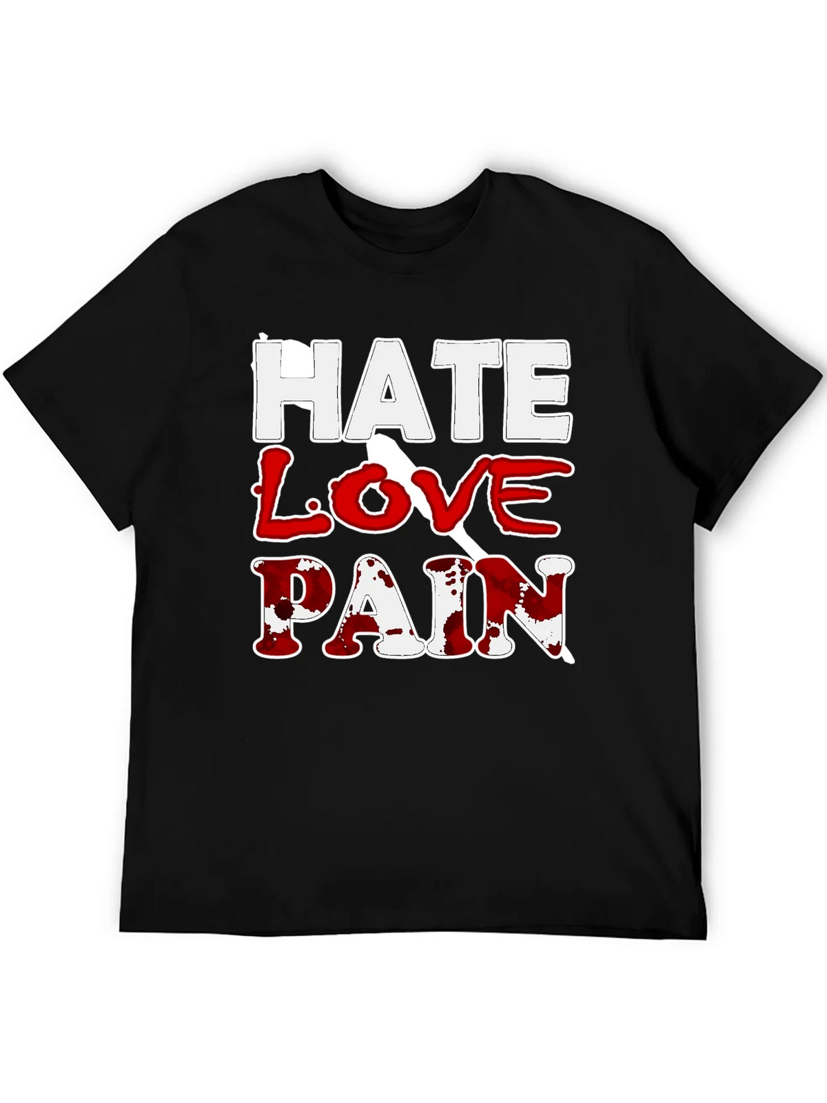 Hate Love Pain Graphic Print T-Shirt product image 5