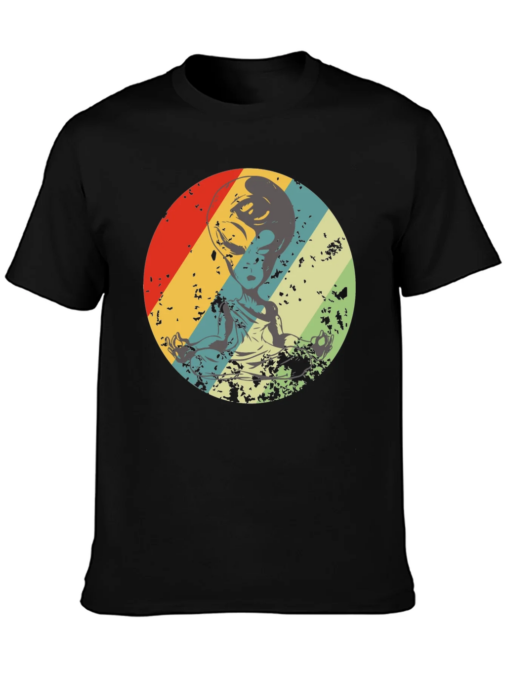 Retro Alien Meditation T-Shirt - Sci-Fi Yoga Tee product image 3