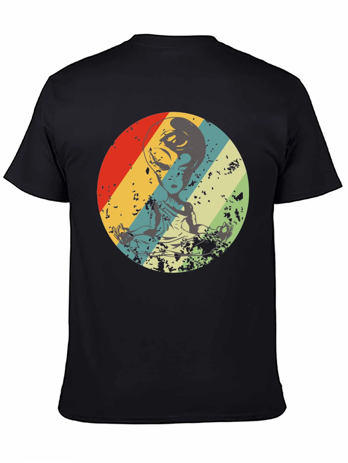 Retro Alien Meditation T-Shirt - Sci-Fi Yoga Tee product image 4