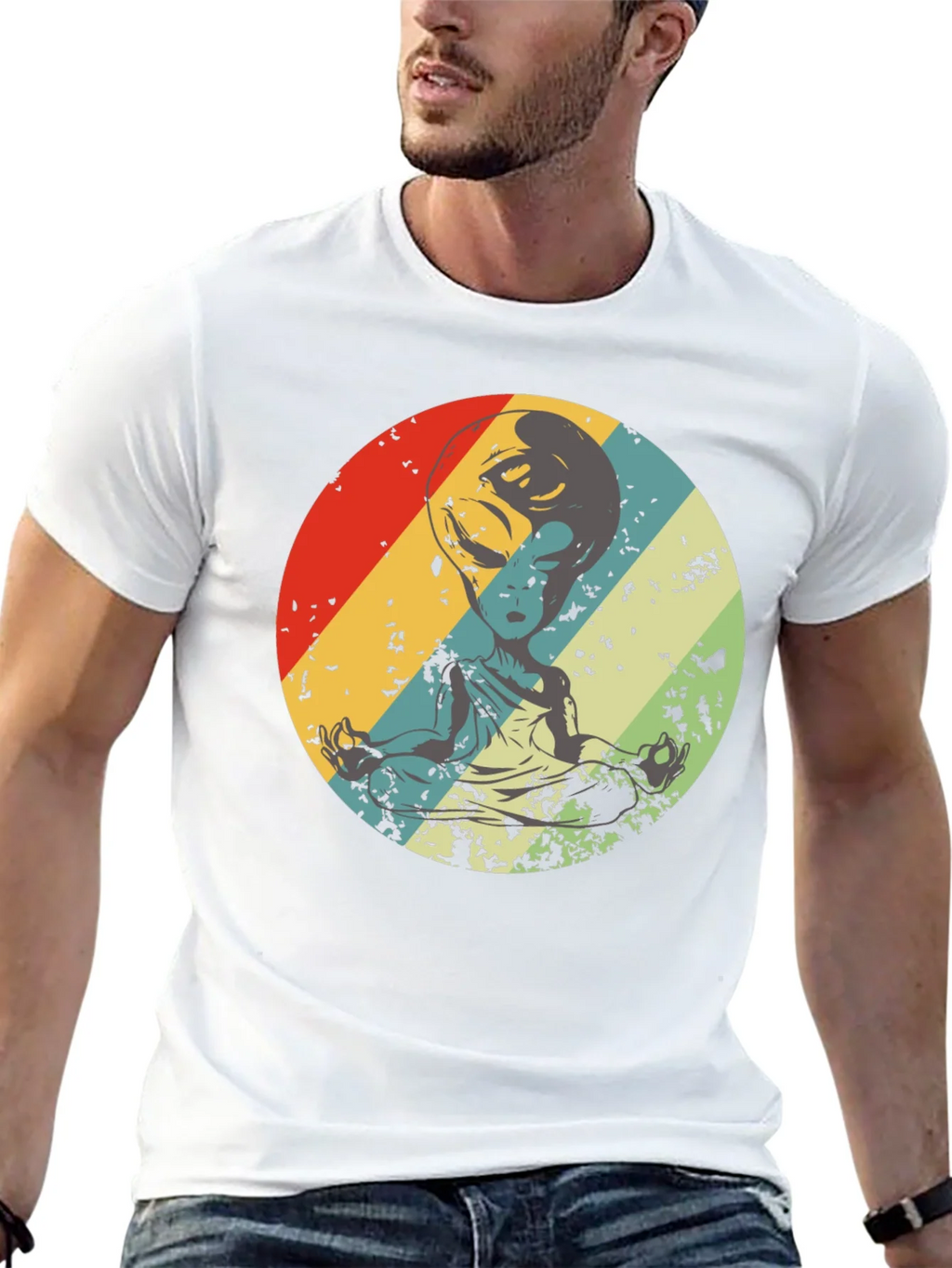Retro Alien Meditation T-Shirt - Sci-Fi Yoga Tee product image 12