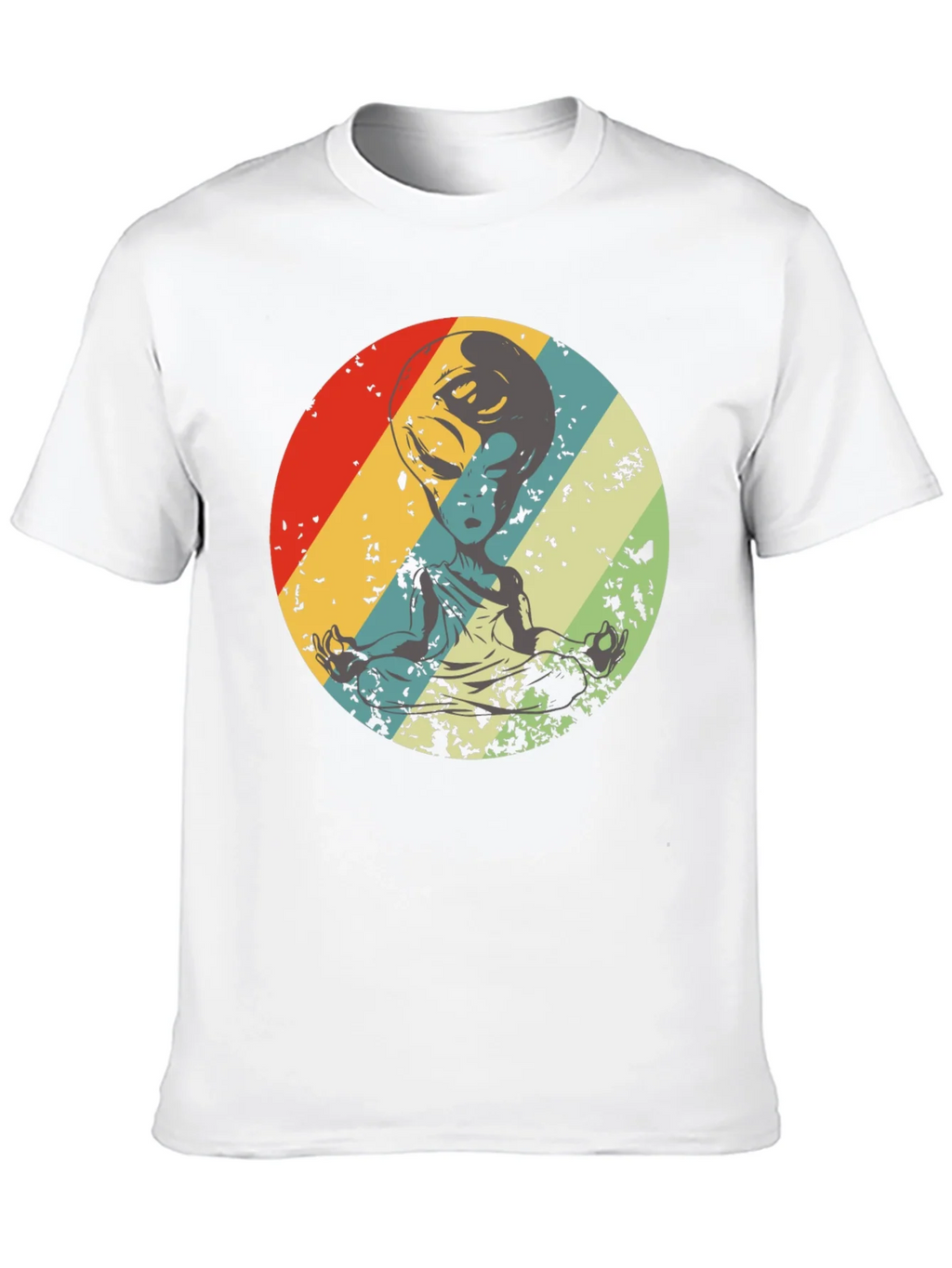 Retro Alien Meditation T-Shirt - Sci-Fi Yoga Tee product image 9
