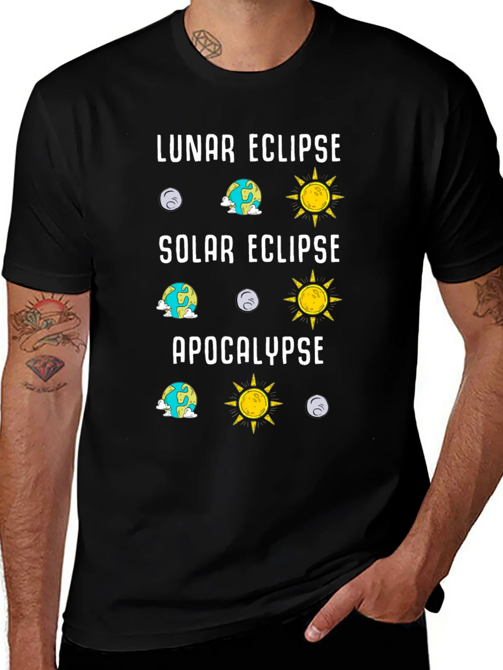 Lunar Solar Eclipse Apocalypse Humor Tee product image 1