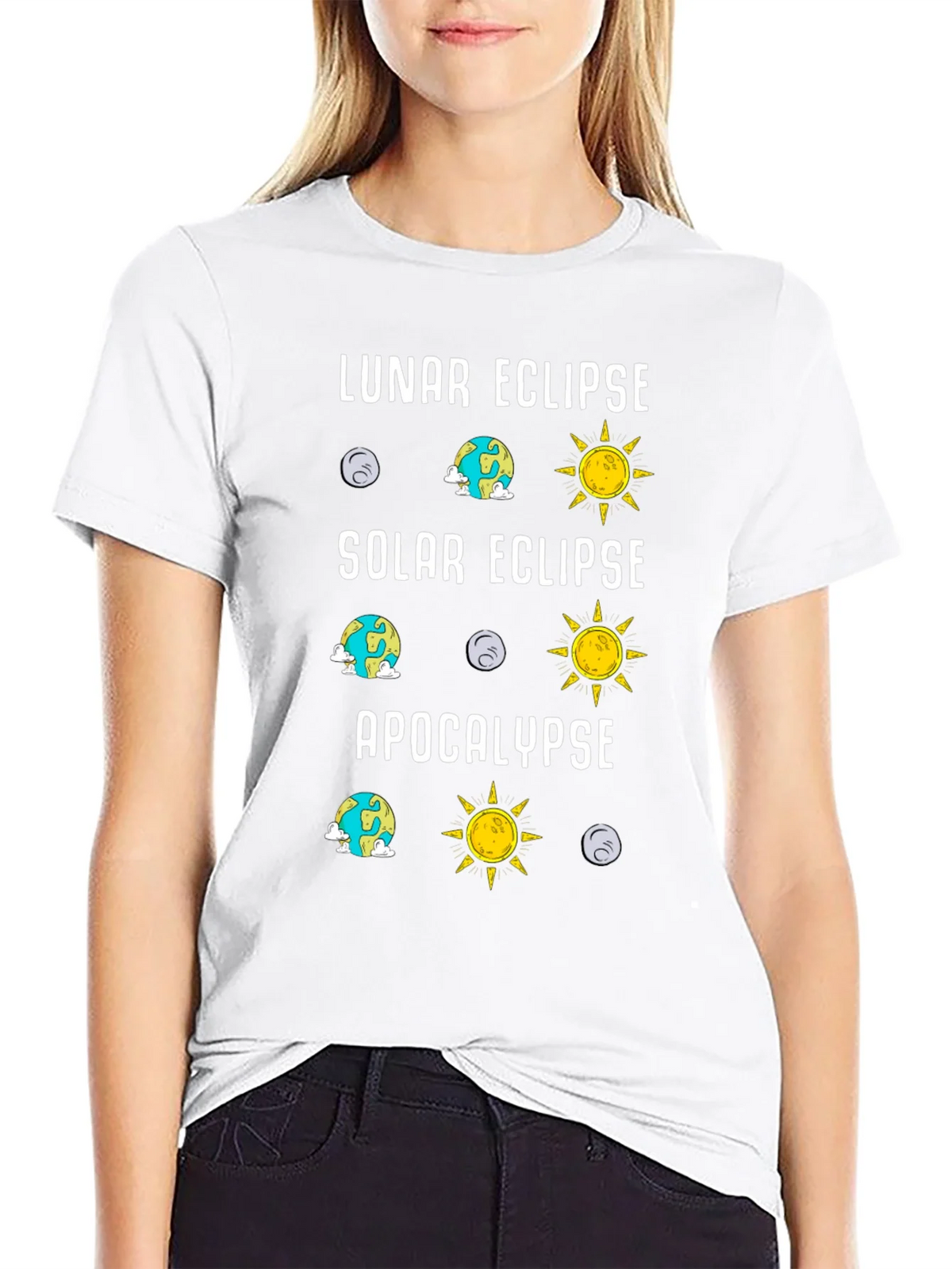 Lunar Solar Eclipse Apocalypse Humor Tee product image 8