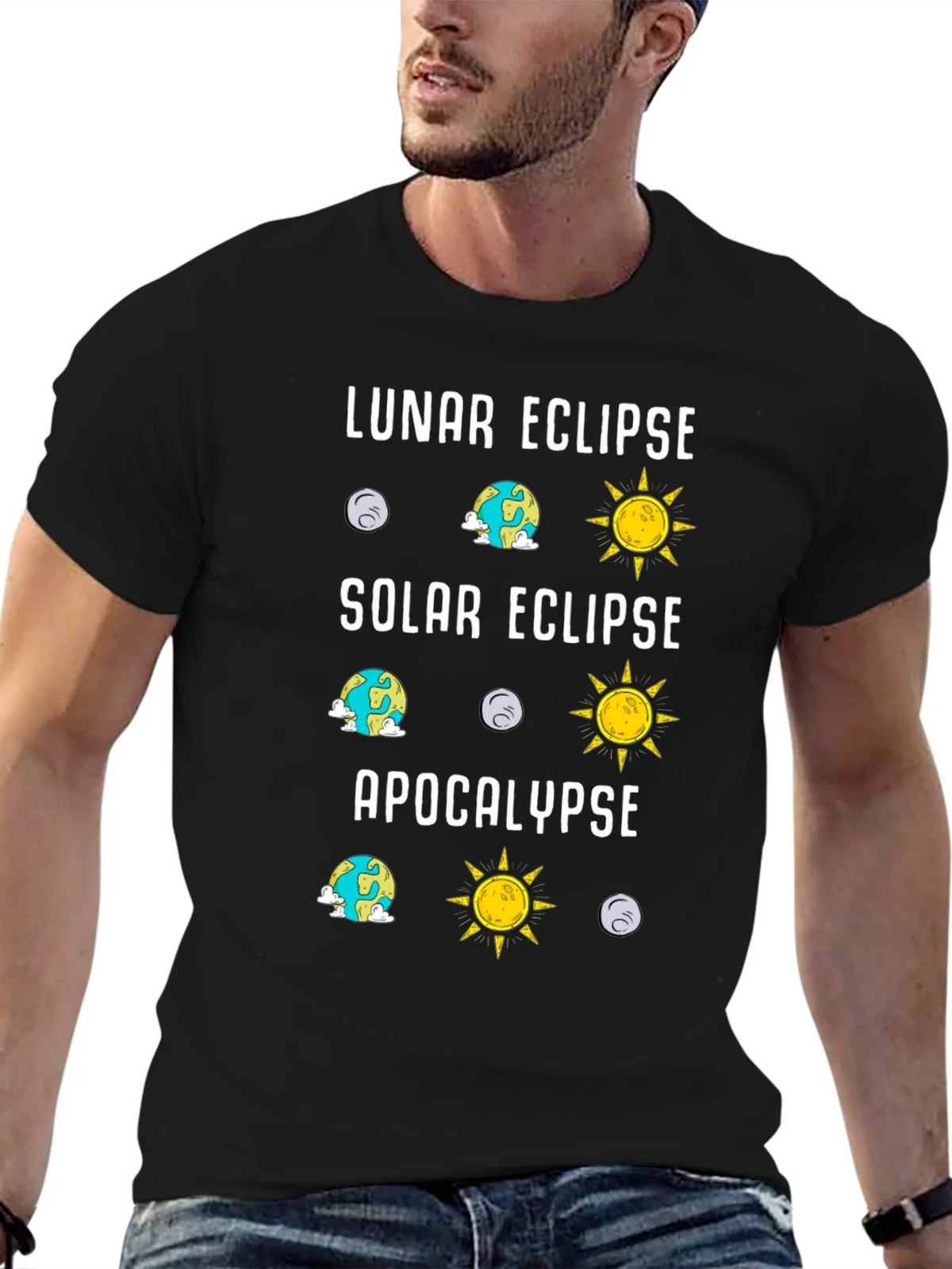 Lunar Solar Eclipse Apocalypse Humor Tee product image 6