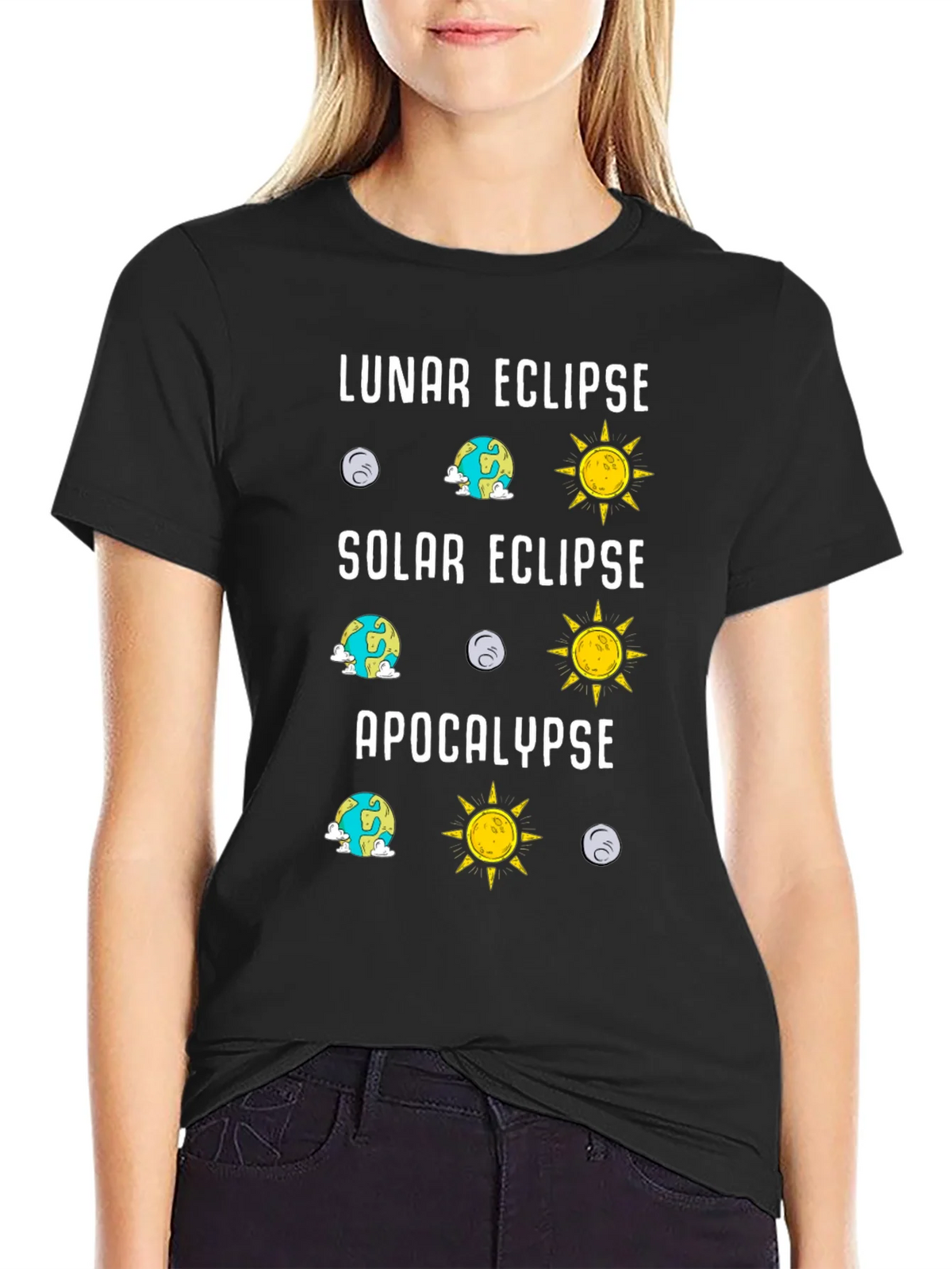Lunar Solar Eclipse Apocalypse Humor Tee product image 2