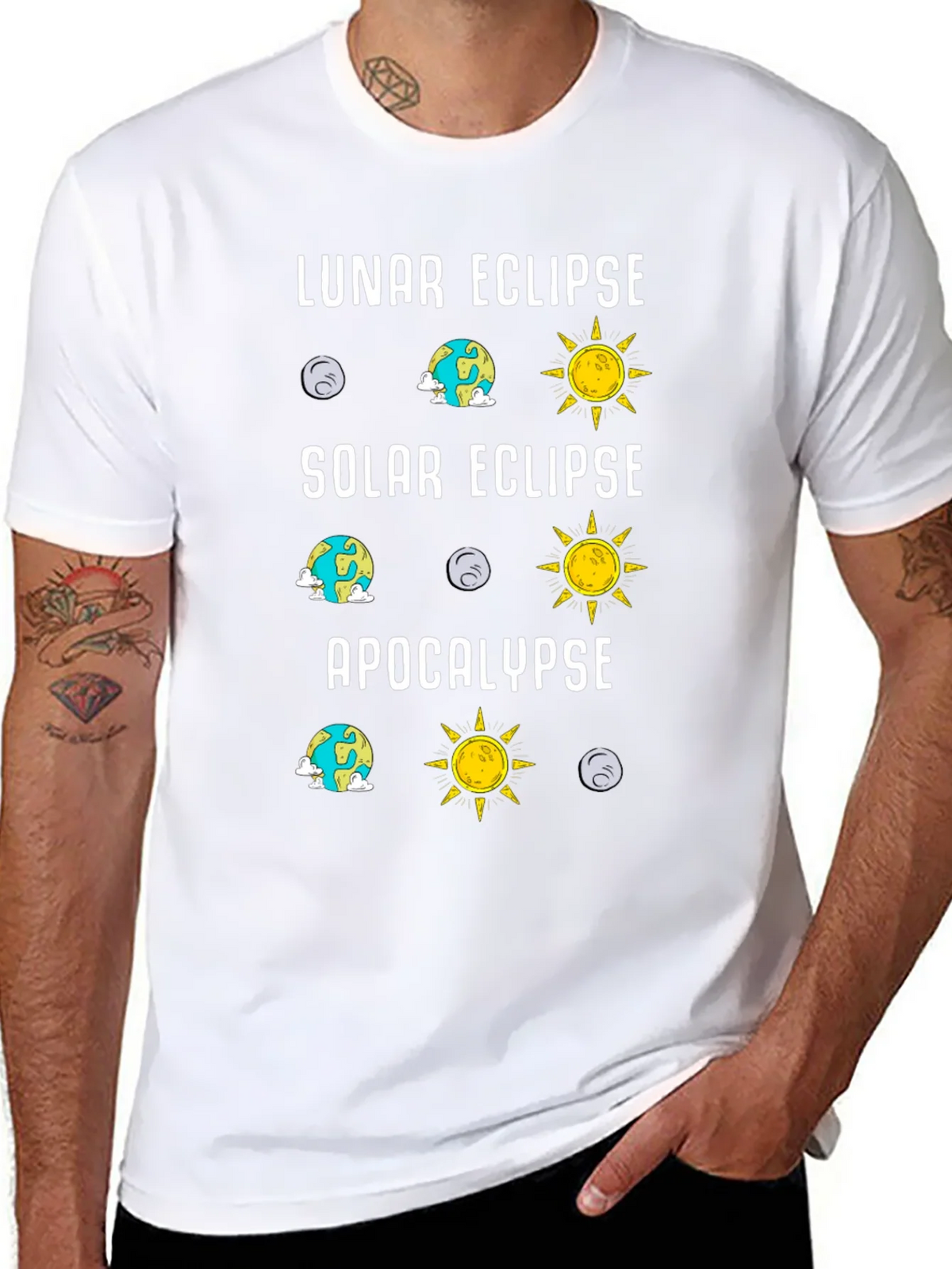 Lunar Solar Eclipse Apocalypse Humor Tee product image 7