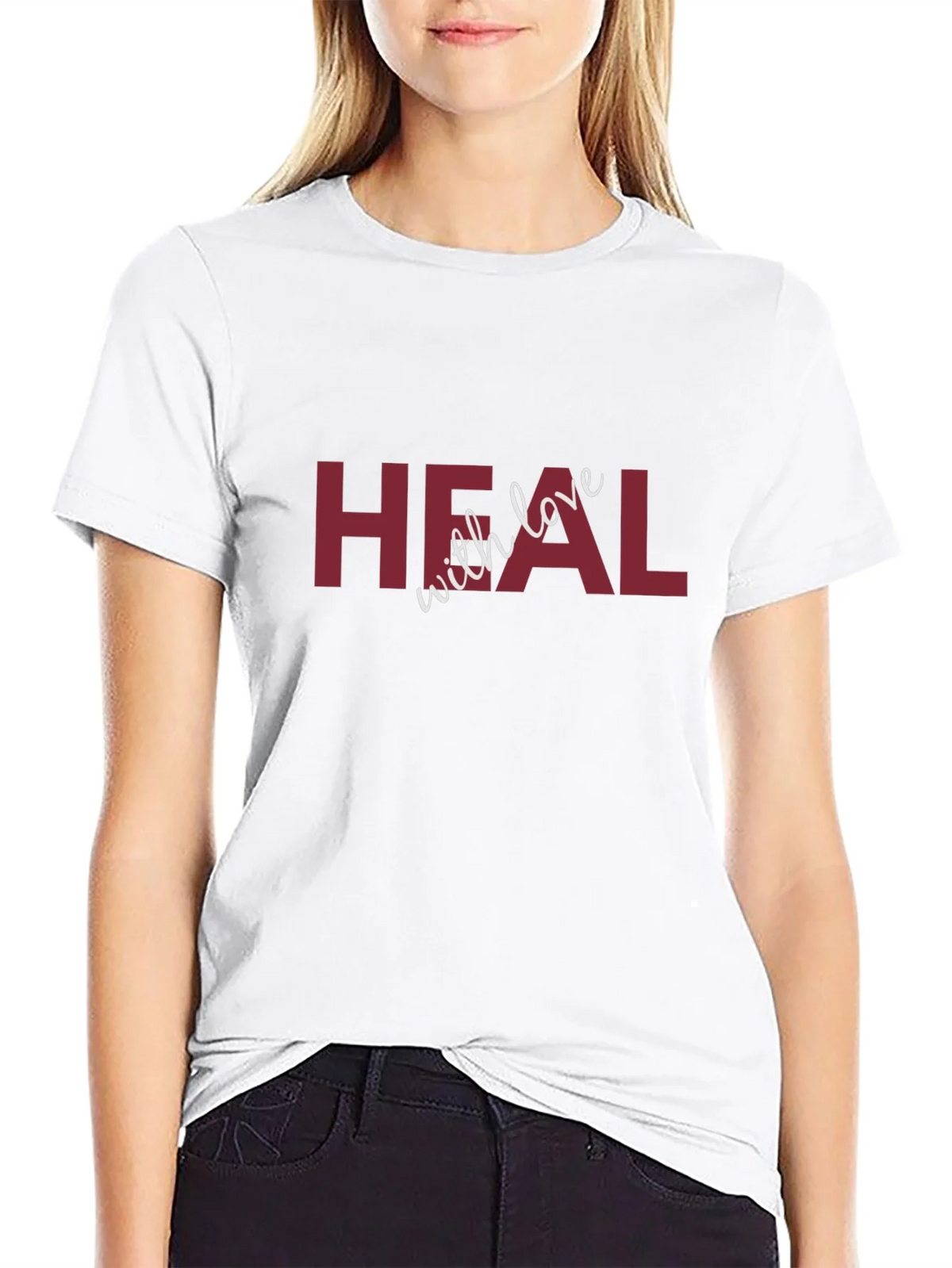 Heal with Love Graphic Black T-Shirt product image 8