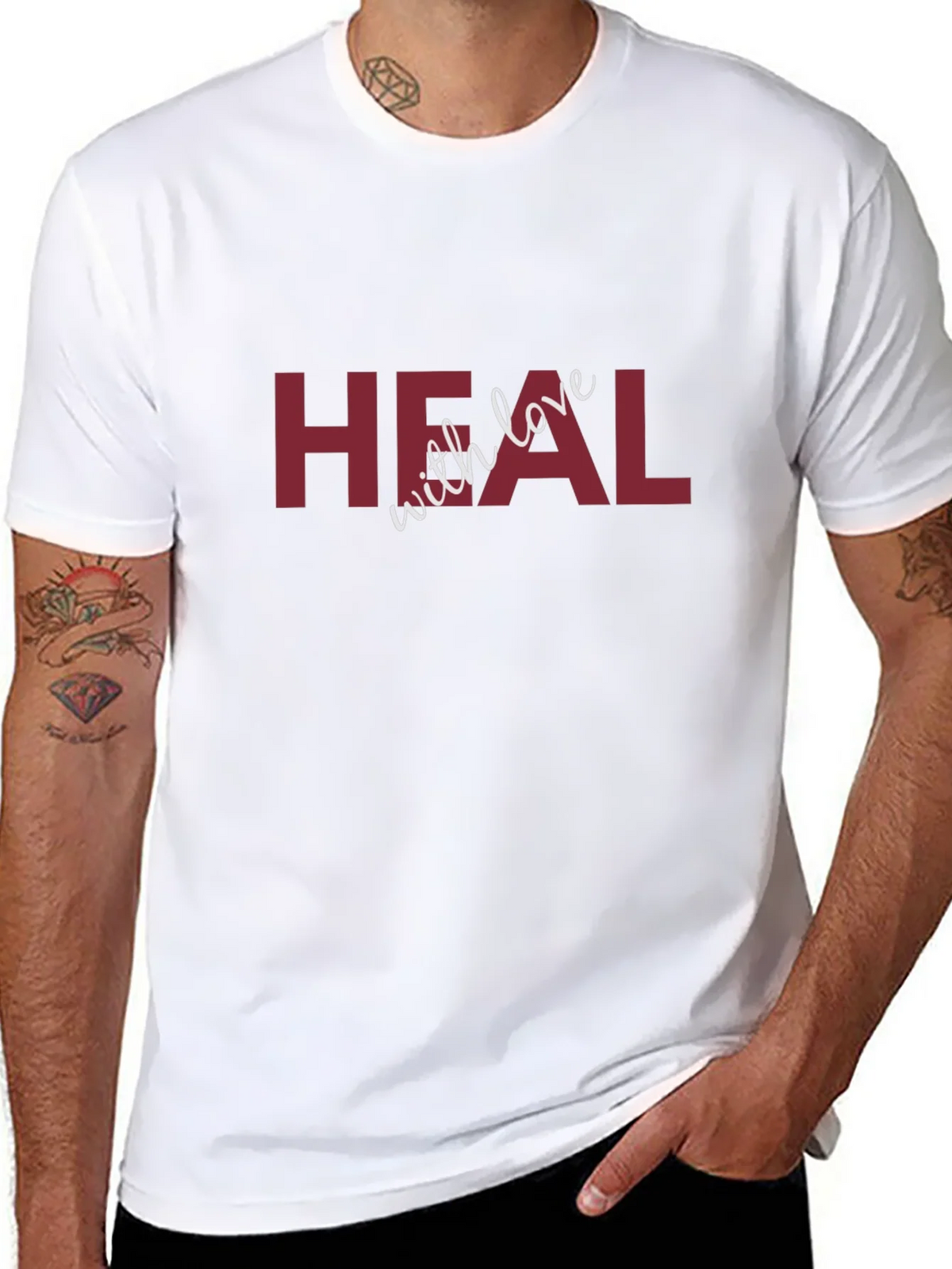 Heal with Love Graphic Black T-Shirt product image 7