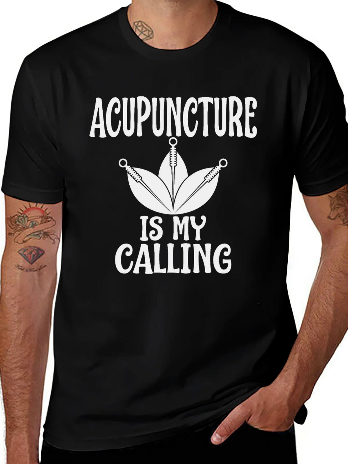 Acupuncture Is My Calling Black T-Shirt product image 1