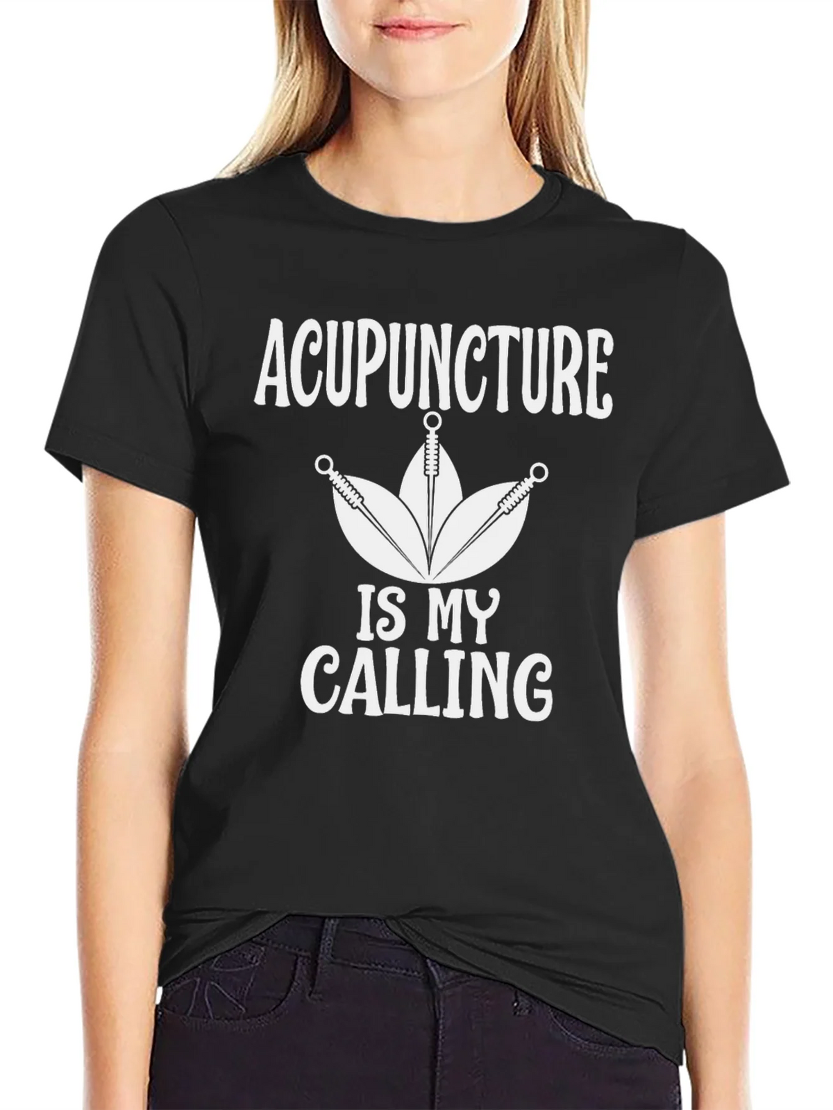 Acupuncture Is My Calling Black T-Shirt product image 2