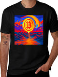 Bitcoin Sunset Graphic Tee - Black T-Shirt product image 1
