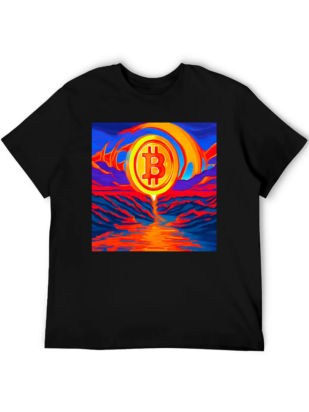 Bitcoin Sunset Graphic Tee - Black T-Shirt product image 5