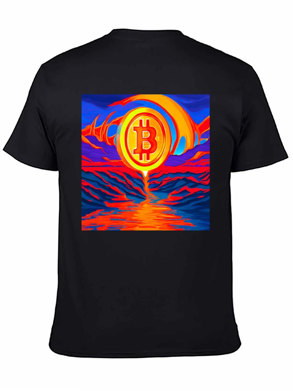 Bitcoin Sunset Graphic Tee - Black T-Shirt product image 4
