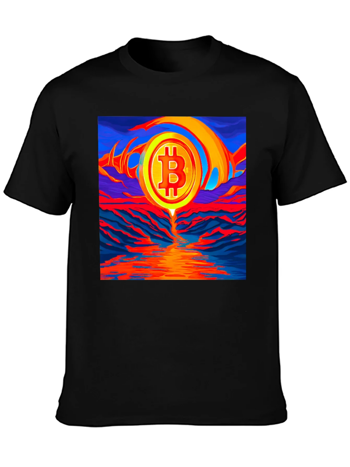 Bitcoin Sunset Graphic Tee - Black T-Shirt product image 3
