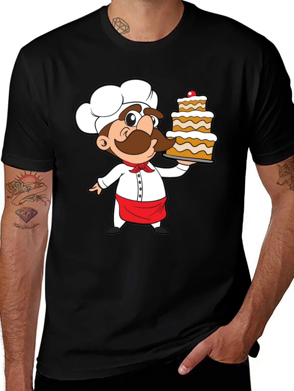 Chef Cartoon Graphic Print T-Shirt product image 1