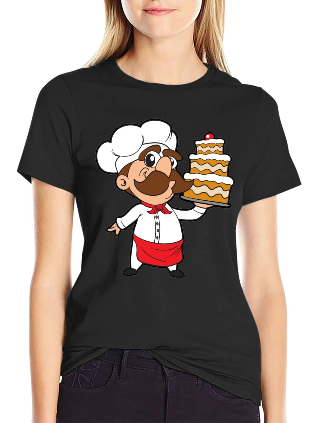 Chef Cartoon Graphic Print T-Shirt product image 2