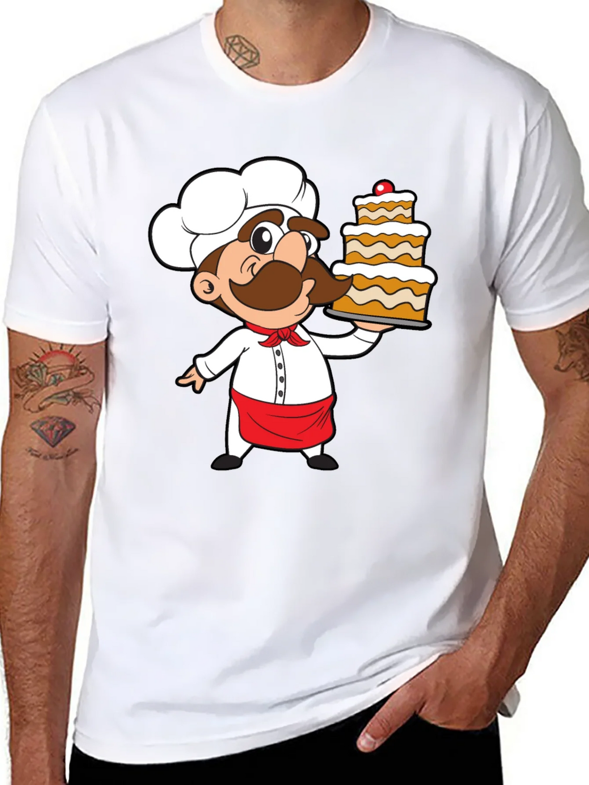 Chef Cartoon Graphic Print T-Shirt product image 7