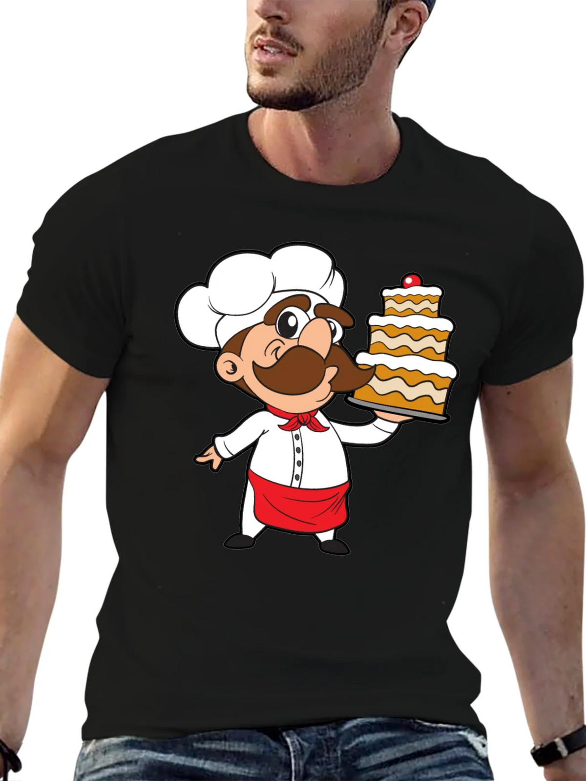 Chef Cartoon Graphic Print T-Shirt product image 6