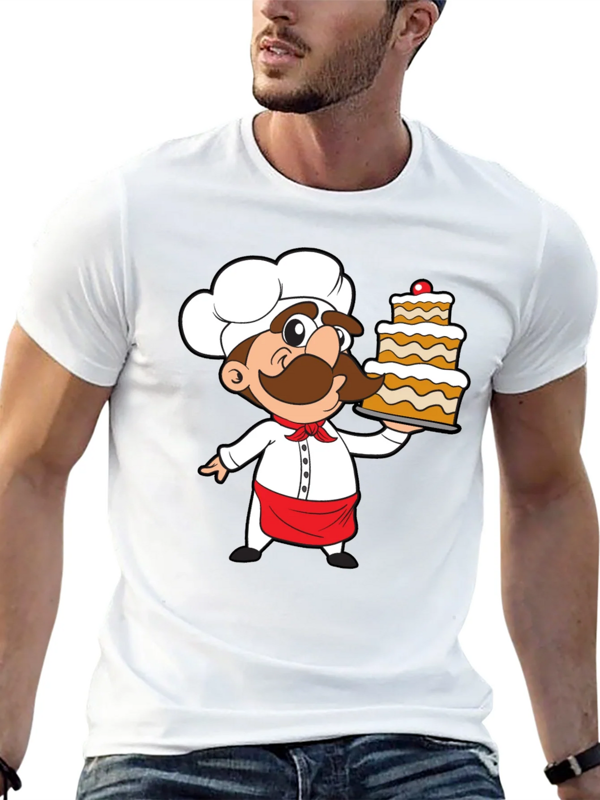 Chef Cartoon Graphic Print T-Shirt product image 12