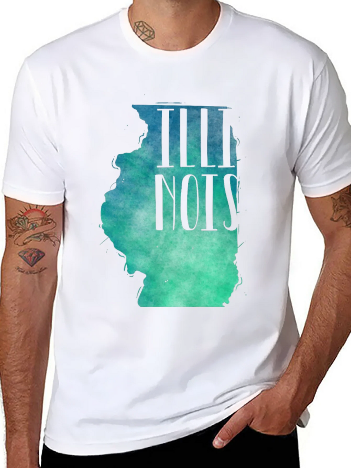 Illinois State Map T-Shirt - Watercolor Design product image 7