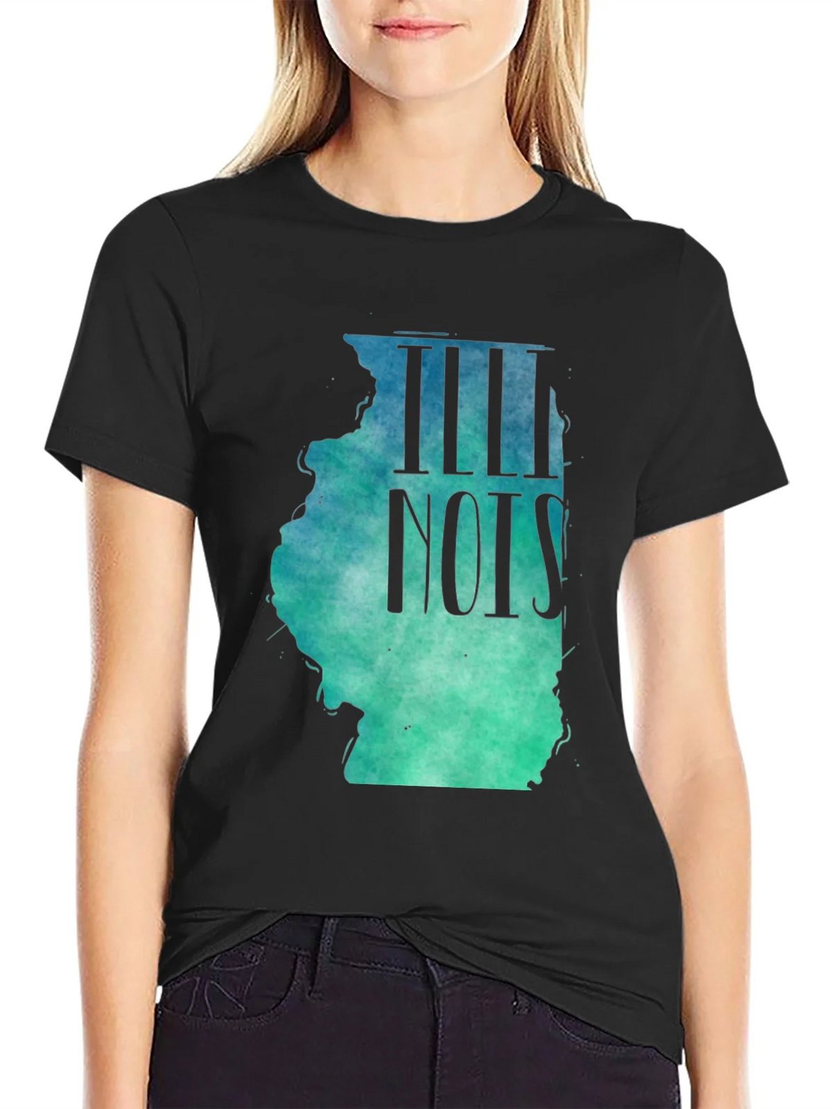 Illinois State Map T-Shirt - Watercolor Design product image 2