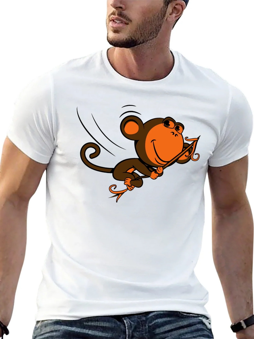 Monkey Swinging T-Shirt - Fun Cartoon Design product image 12