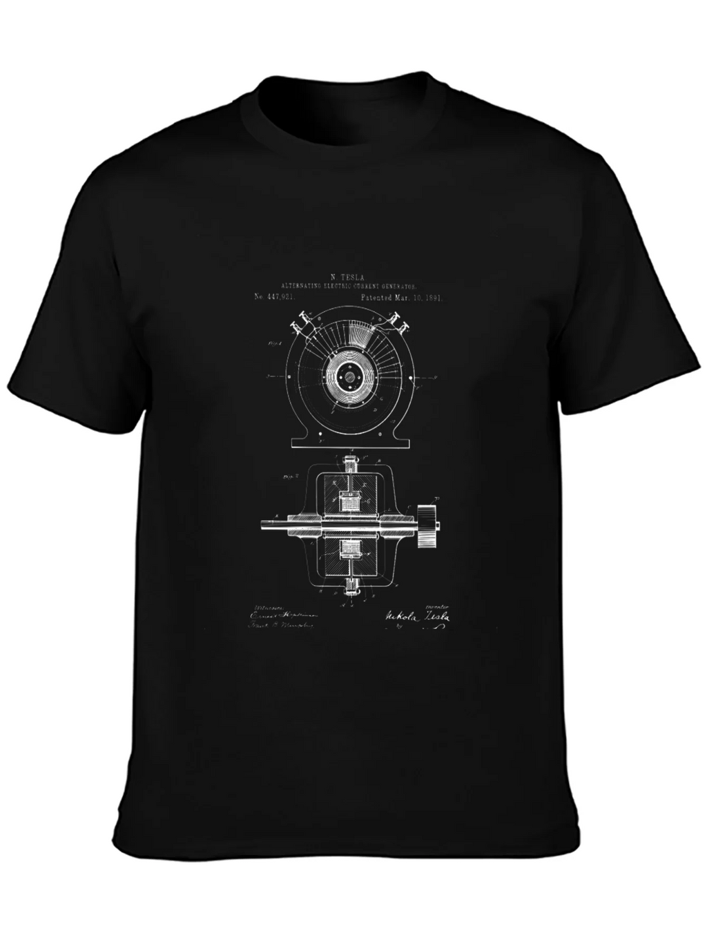 Tesla Blueprint Graphic T-Shirt - Black product image 3
