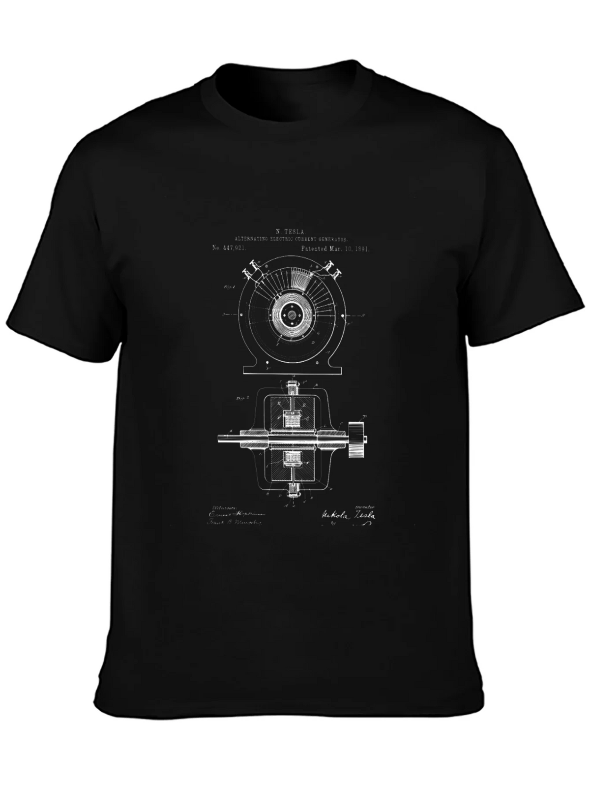 Tesla Blueprint Graphic T-Shirt - Black product image 3