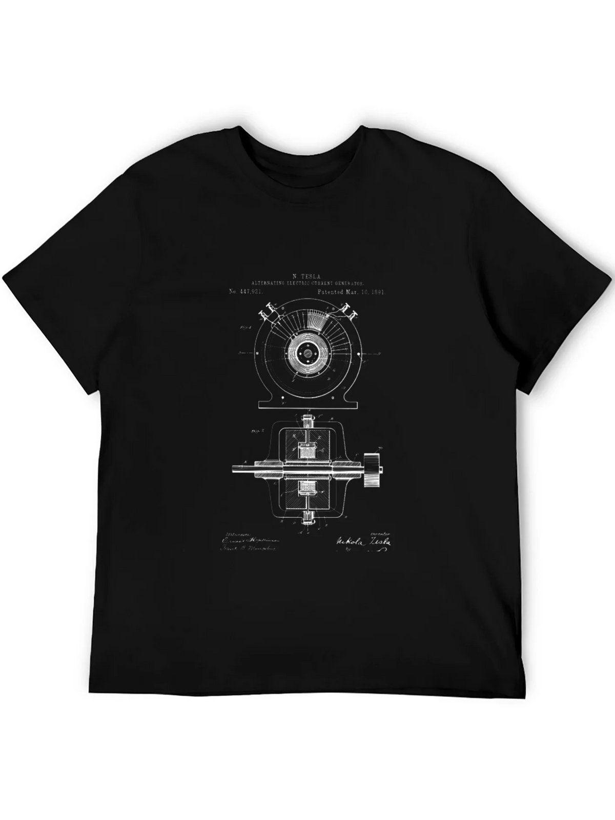 Tesla Blueprint Graphic T-Shirt - Black product image 5