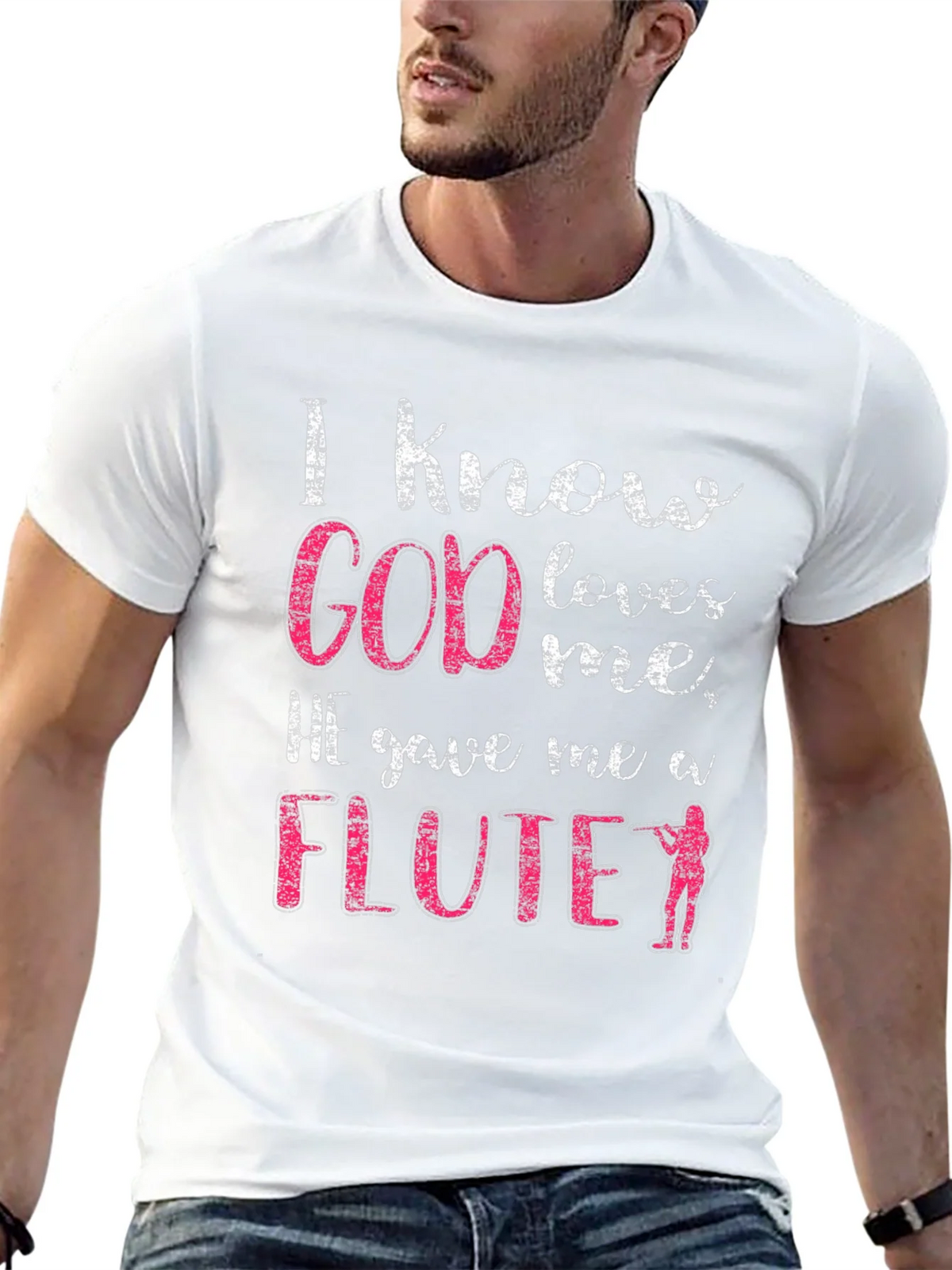 I Know God Loves Me Flute T-Shirt product image 12