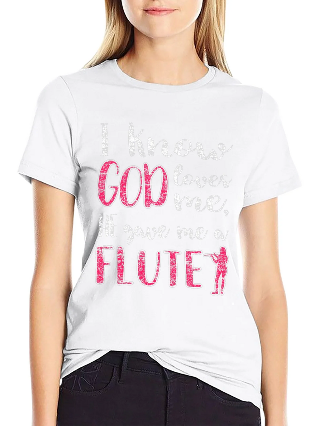 I Know God Loves Me Flute T-Shirt product image 8