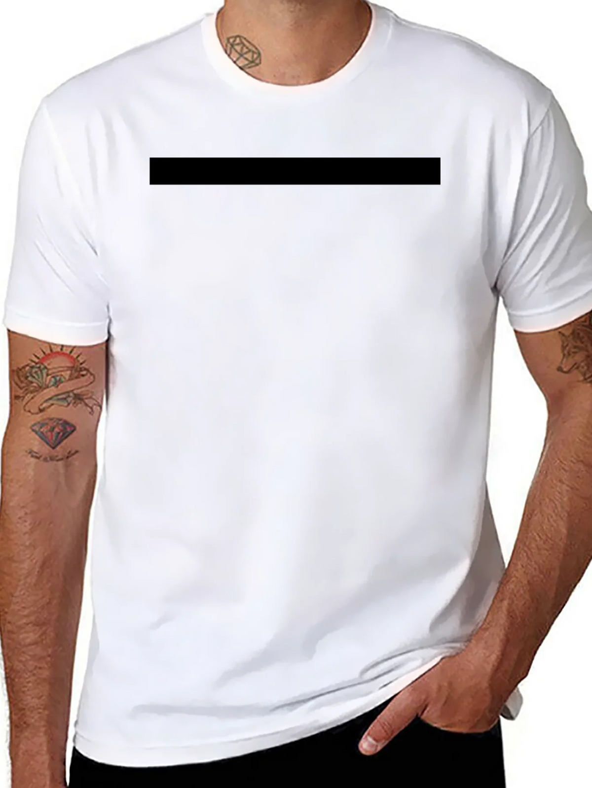 Mens Solid Black Crew Neck T-Shirt product image 7