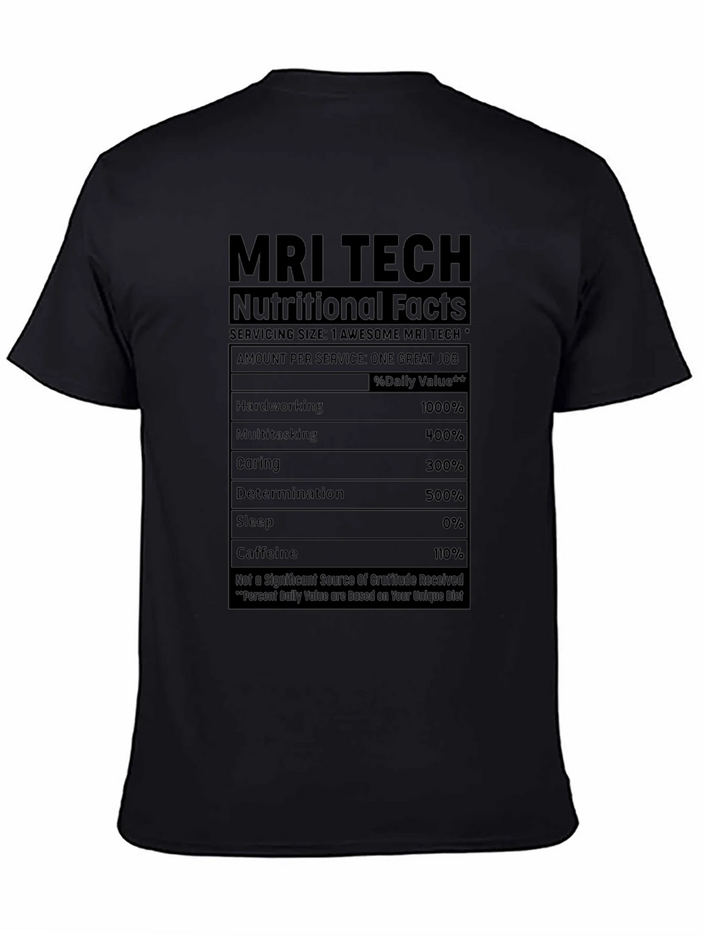MRI Tech Nutritional Facts Black T-Shirt product image 4
