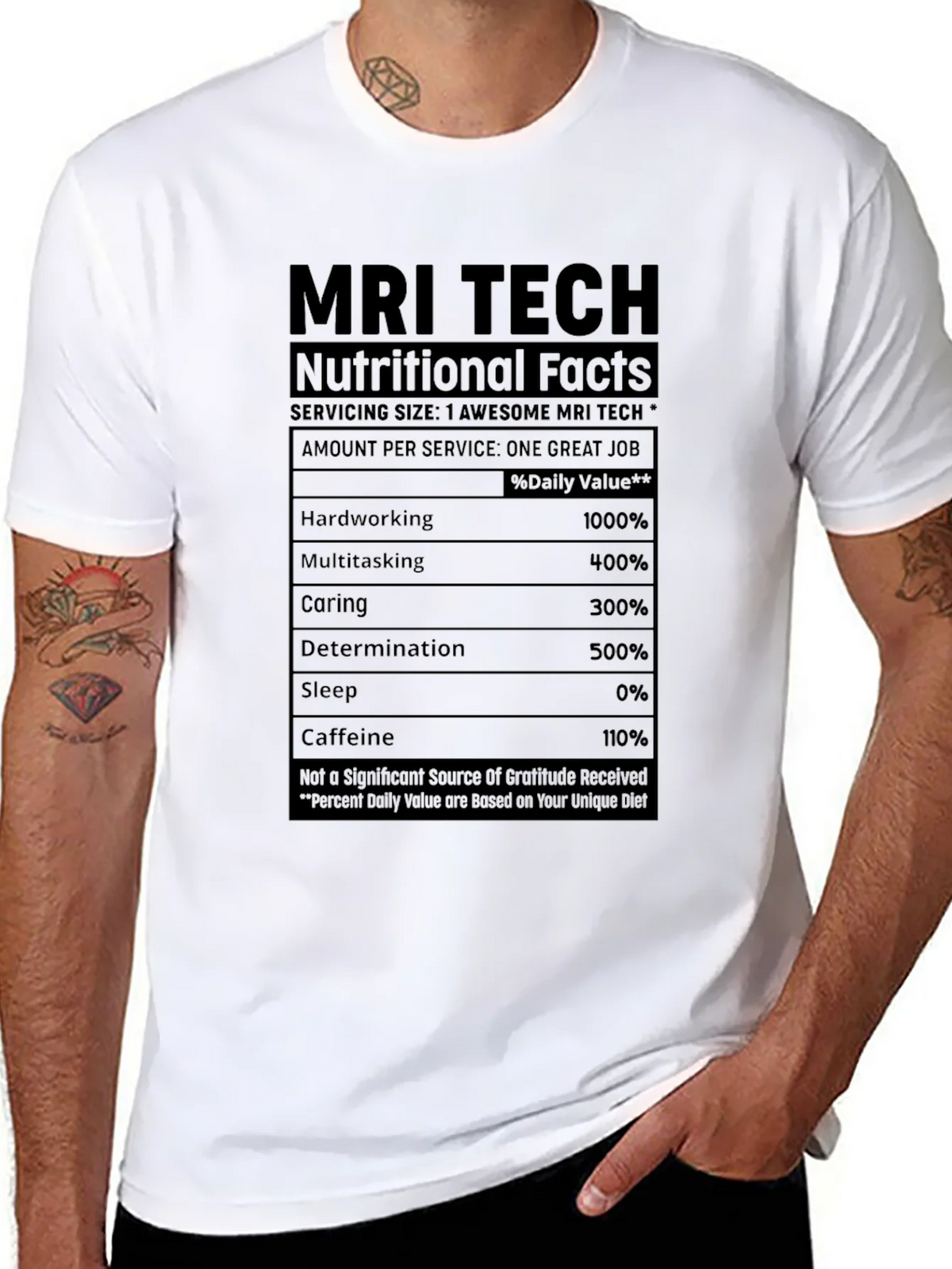 MRI Tech Nutritional Facts Black T-Shirt product image 7