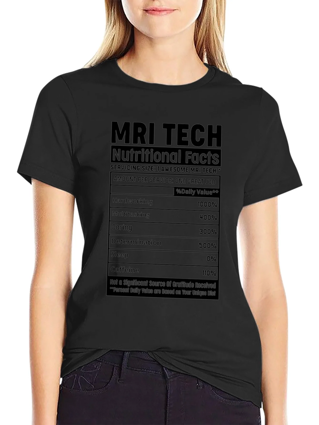 MRI Tech Nutritional Facts Black T-Shirt product image 2