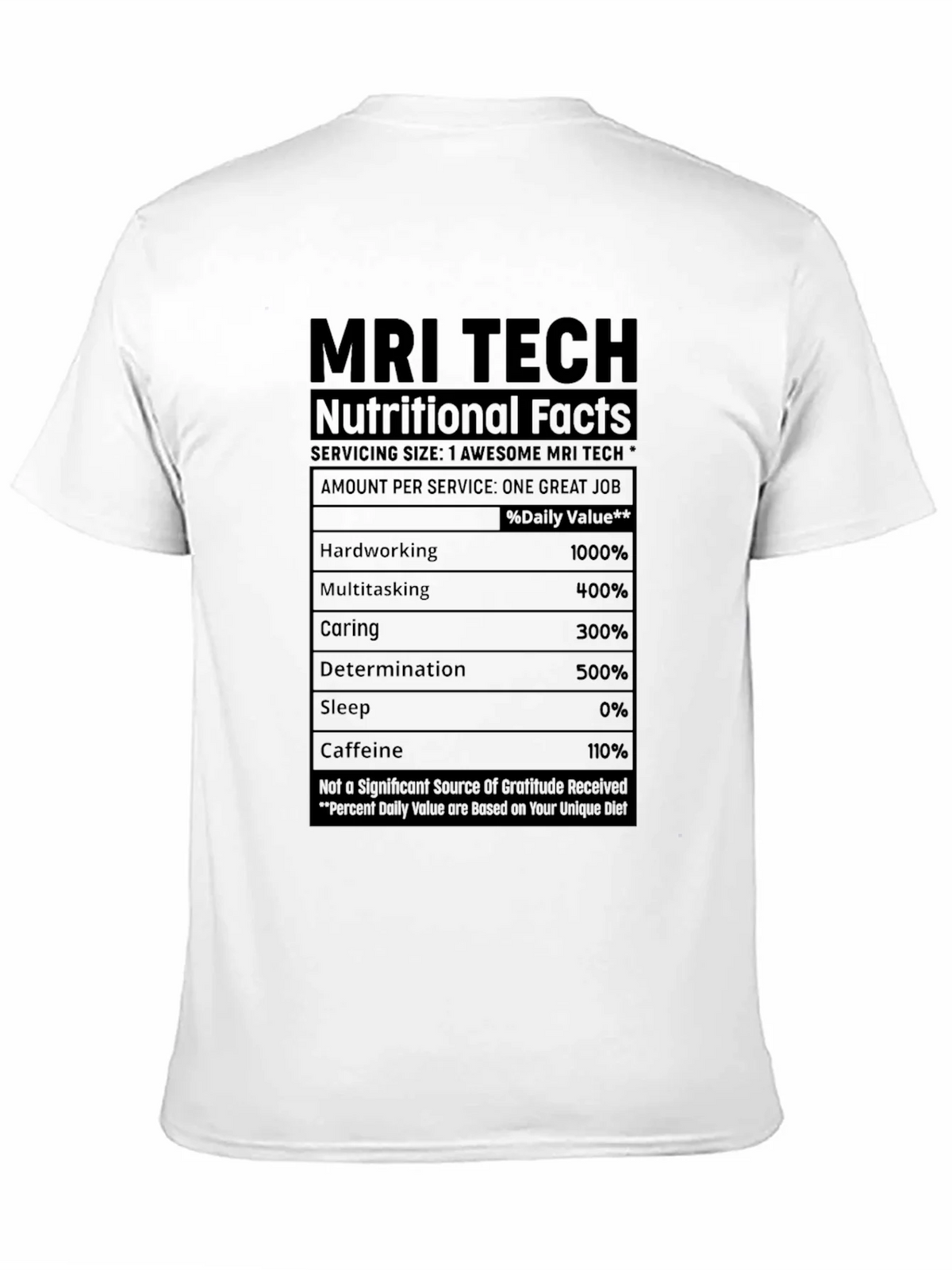 MRI Tech Nutritional Facts Black T-Shirt product image 10