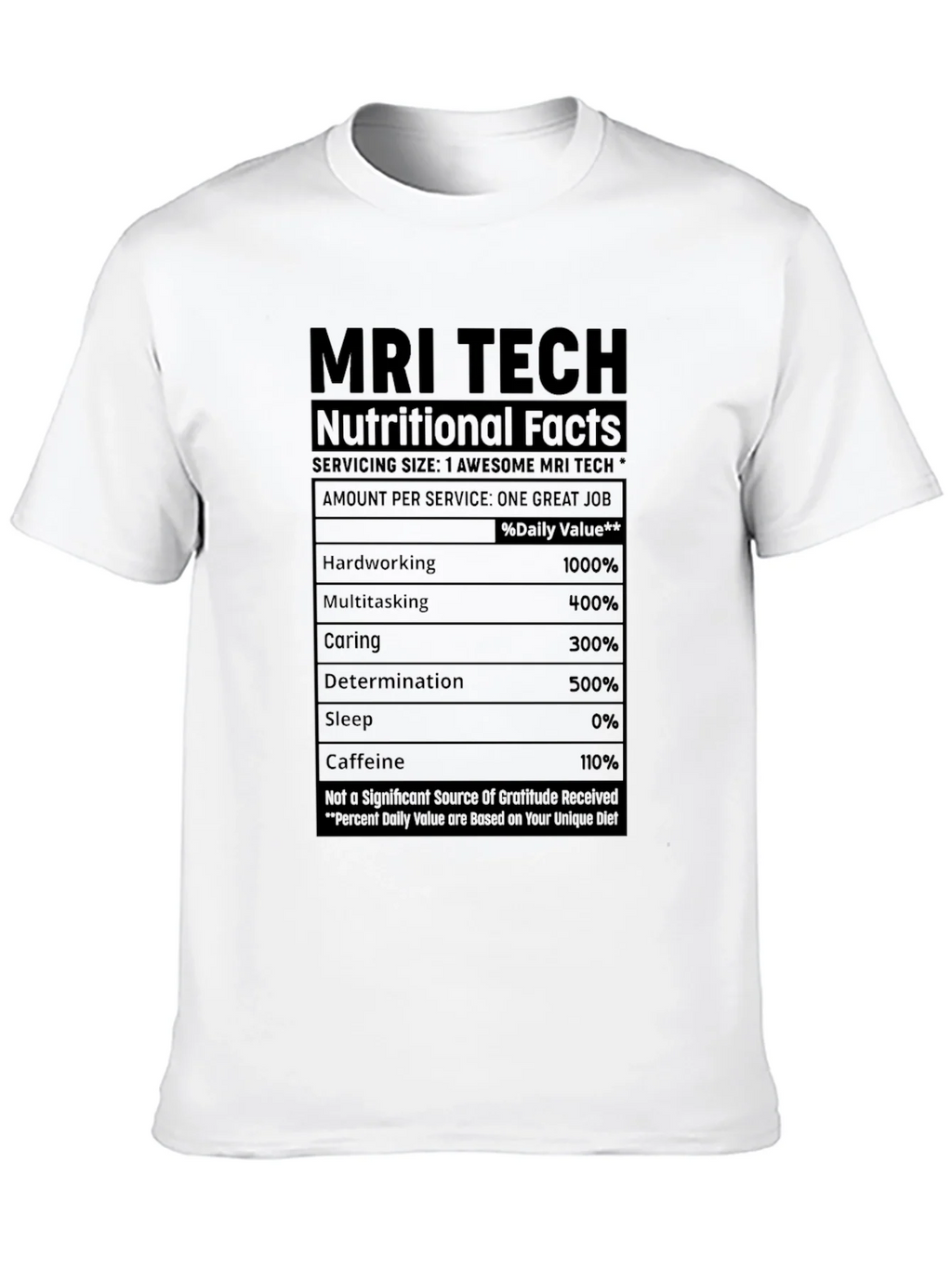 MRI Tech Nutritional Facts Black T-Shirt product image 9
